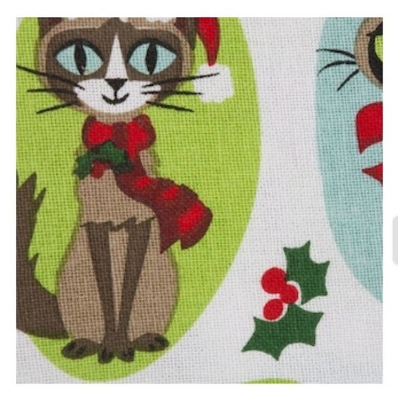Set of 2 pairs of pet cat & dog Christmas Xmas holiday kitchen towels decor - Picture 4 of 12